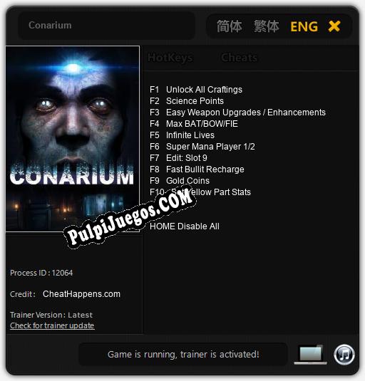 Conarium: Trainer +10 [v1.2]