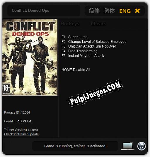 Conflict: Denied Ops: Cheats, Trainer +5 [dR.oLLe]