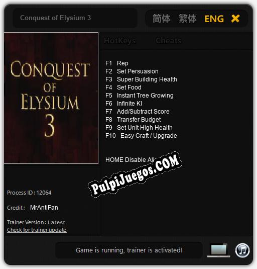 Conquest of Elysium 3: Trainer +10 [v1.5]