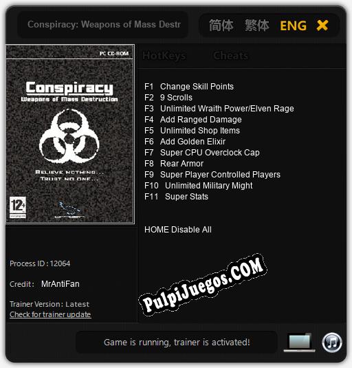 Conspiracy: Weapons of Mass Destruction: Cheats, Trainer +11 [MrAntiFan]