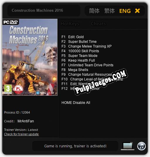 Construction Machines 2016: Cheats, Trainer +12 [MrAntiFan]