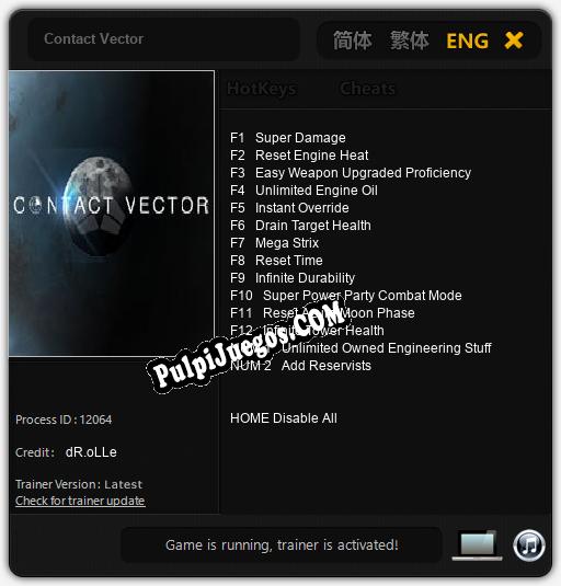 Contact Vector: Treinador (V1.0.88)