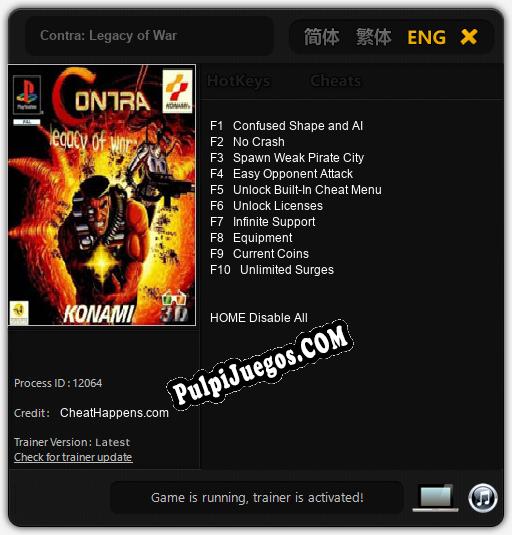 Entrenador liberado a Contra: Legacy of War [v1.0.9]