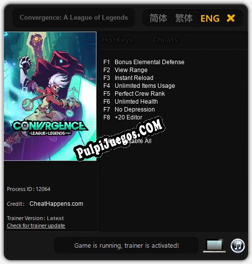 Convergence: A League of Legends Story: Trainer +8 [v1.3]