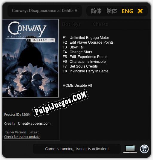 Conway: Disappearance at Dahlia View: Treinador (V1.0.45)