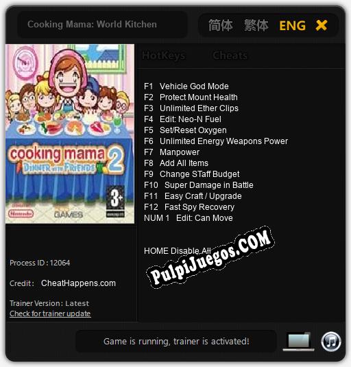 Entrenador liberado a Cooking Mama: World Kitchen [v1.0.8]