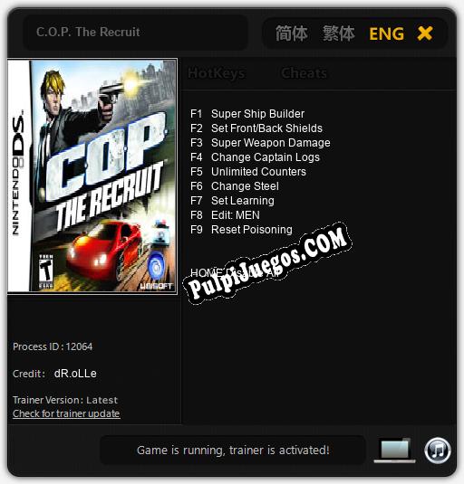 C.O.P. The Recruit: Trainer +9 [v1.6]