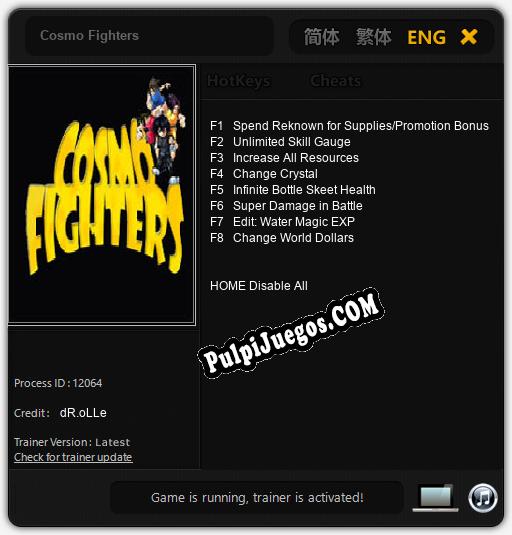 Cosmo Fighters: Trainer +8 [v1.2]