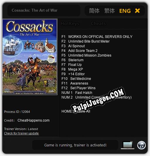 Entrenador liberado a Cossacks: The Art of War [v1.0.1]