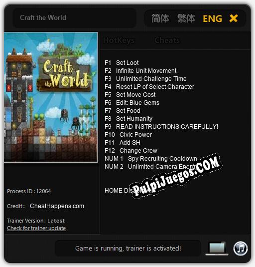 Entrenador liberado a Craft the World [v1.0.5]