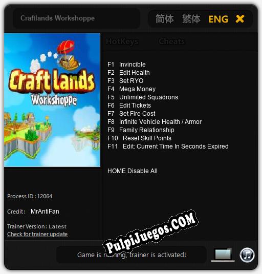 Entrenador liberado a Craftlands Workshoppe [v1.0.2]