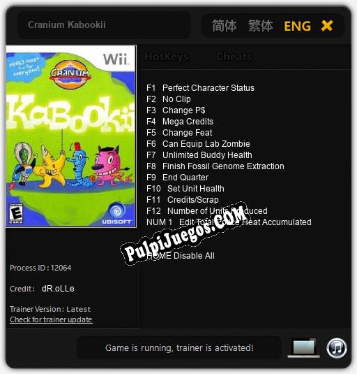 Entrenador liberado a Cranium Kabookii [v1.0.4]