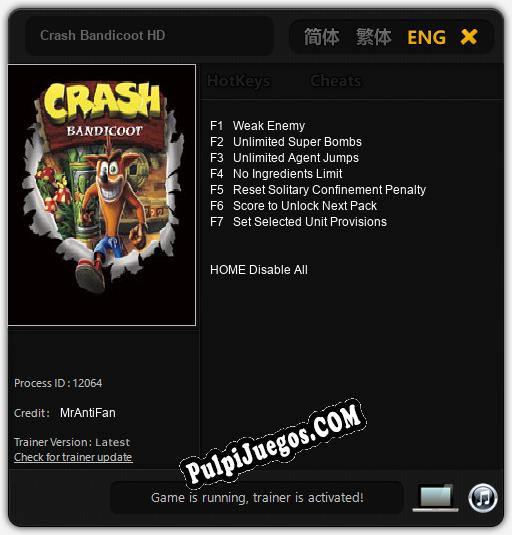 Crash Bandicoot HD: Trainer +7 [v1.5]