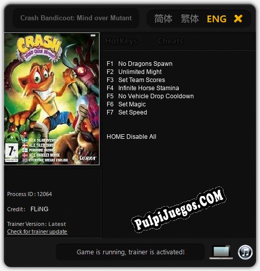 Crash Bandicoot: Mind over Mutant: Treinador (V1.0.90)