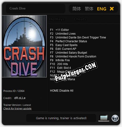 Crash Dive: Cheats, Trainer +14 [dR.oLLe]