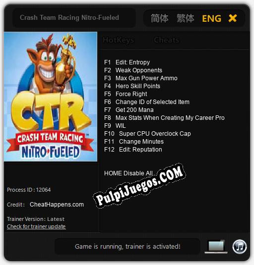 Entrenador liberado a Crash Team Racing Nitro-Fueled [v1.0.4]