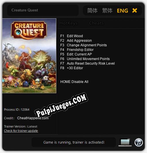 Entrenador liberado a Creature Quest [v1.0.1]