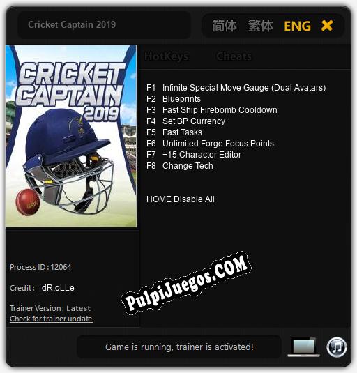 Entrenador liberado a Cricket Captain 2019 [v1.0.6]