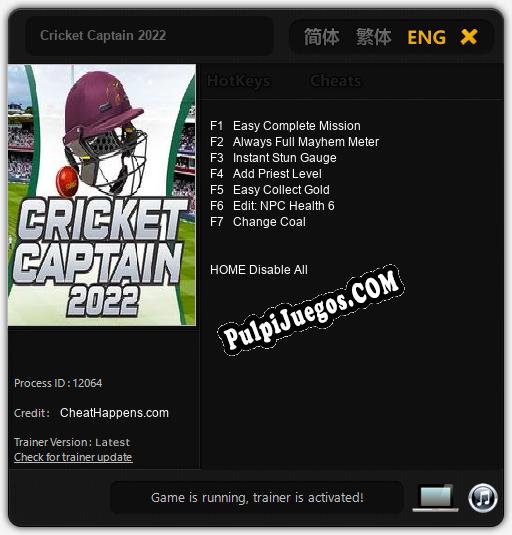 Cricket Captain 2022: Trainer +7 [v1.4]