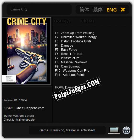 Crime City: Trainer +11 [v1.1]