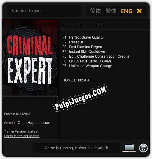 Criminal Expert: Trainer +7 [v1.4]