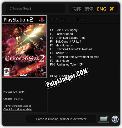 Crimson Sea 2: Cheats, Trainer +10 [FLiNG]