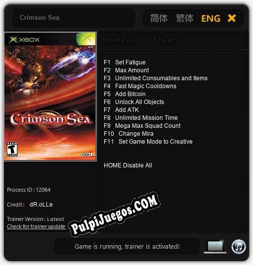 Crimson Sea: Cheats, Trainer +11 [dR.oLLe]