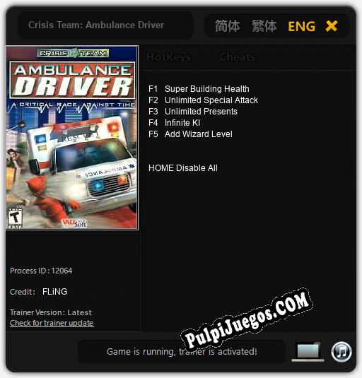 Crisis Team: Ambulance Driver: Trainer +5 [v1.2]