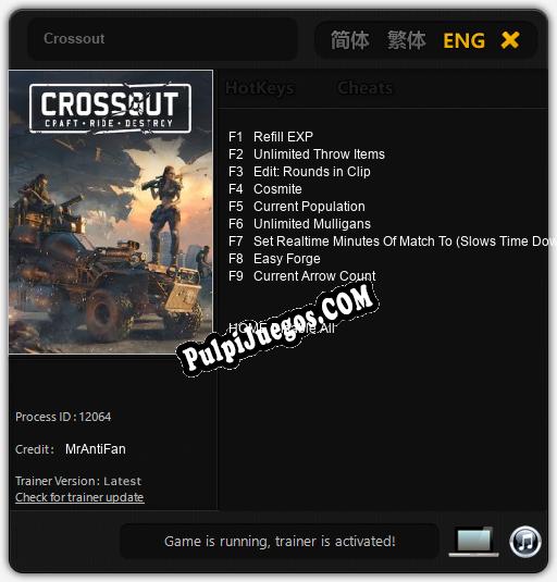 Crossout: Cheats, Trainer +9 [MrAntiFan]