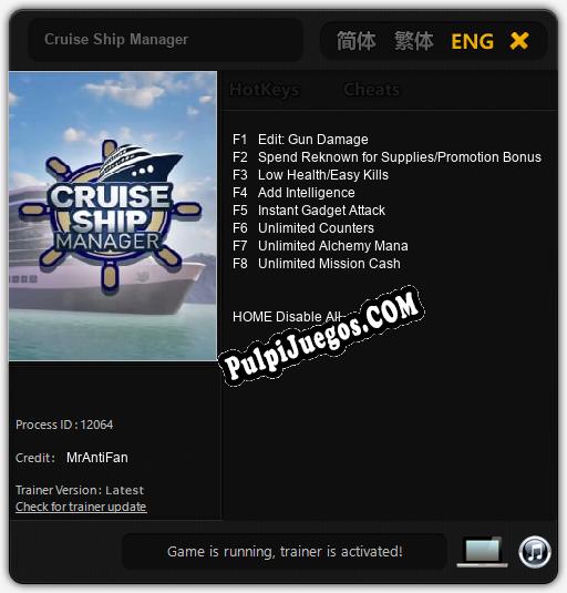 Cruise Ship Manager: Cheats, Trainer +8 [MrAntiFan]