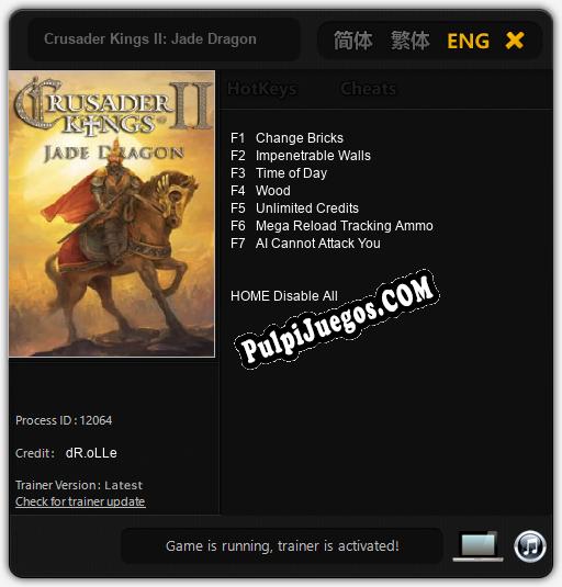 Crusader Kings II: Jade Dragon: Treinador (V1.0.37)