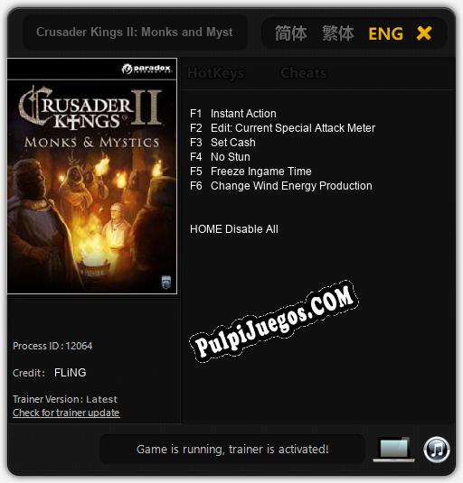 Entrenador liberado a Crusader Kings II: Monks and Mystics [v1.0.1]