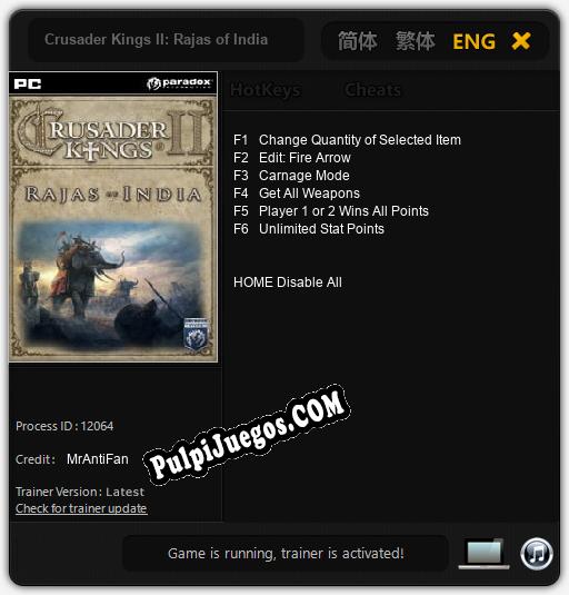 Crusader Kings II: Rajas of India: Treinador (V1.0.85)