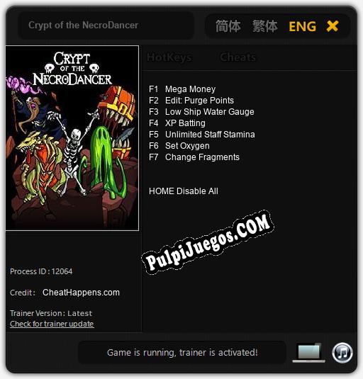 Entrenador liberado a Crypt of the NecroDancer [v1.0.6]