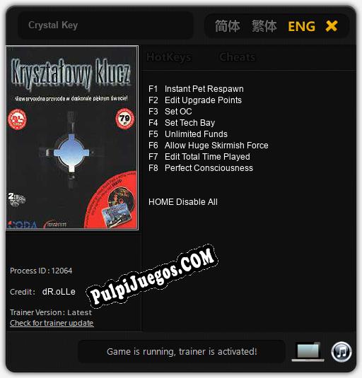 Crystal Key: Trainer +8 [v1.3]