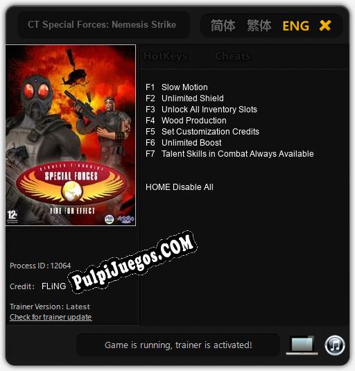 CT Special Forces: Nemesis Strike: Cheats, Trainer +7 [FLiNG]