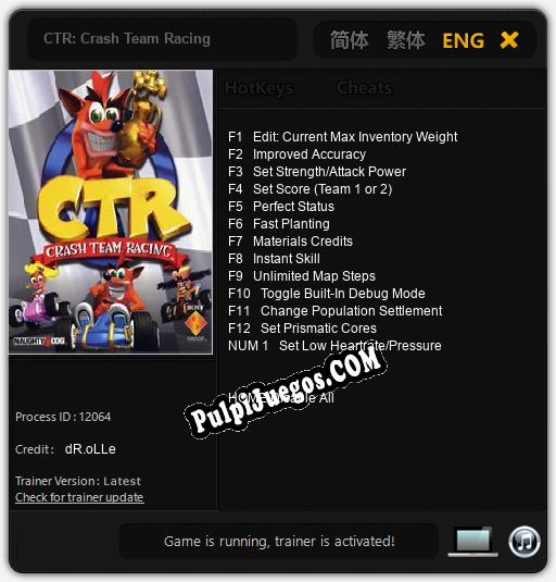 CTR: Crash Team Racing: Trainer +13 [v1.1]