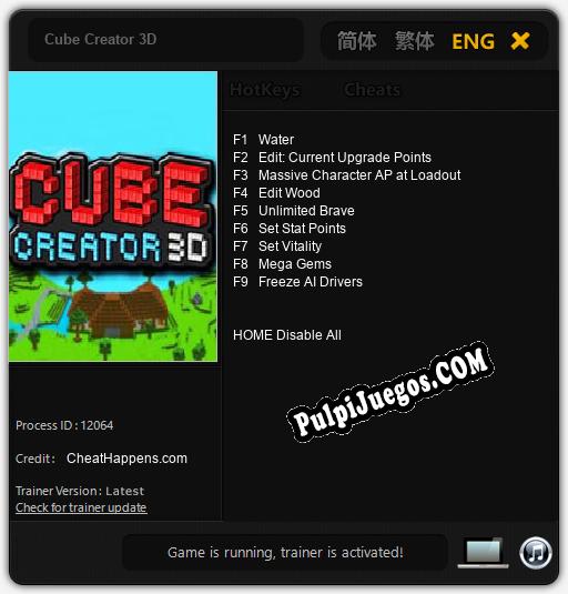 Entrenador liberado a Cube Creator 3D [v1.0.4]