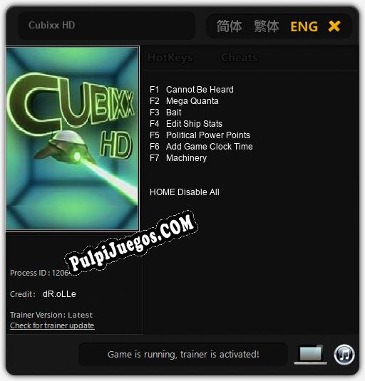 Cubixx HD: Trainer +7 [v1.1]