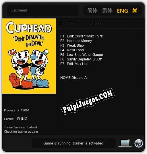 Cuphead: Treinador (V1.0.15)