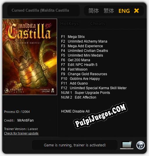 Cursed Castilla (Maldita Castilla EX): Treinador (V1.0.63)