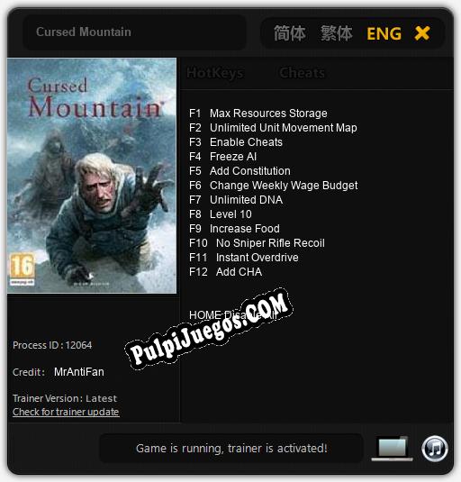 Cursed Mountain: Trainer +12 [v1.9]