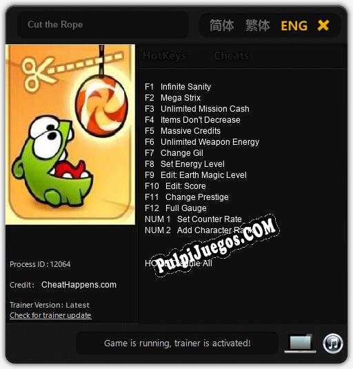 Cut the Rope: Cheats, Trainer +14 [CheatHappens.com]