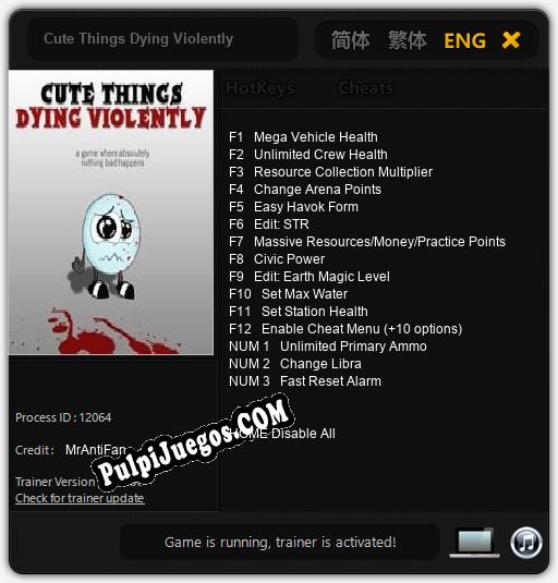 Cute Things Dying Violently: Trainer +15 [v1.9]