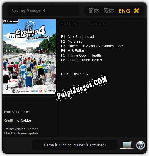 Cycling Manager 4: Trainer +6 [v1.9]