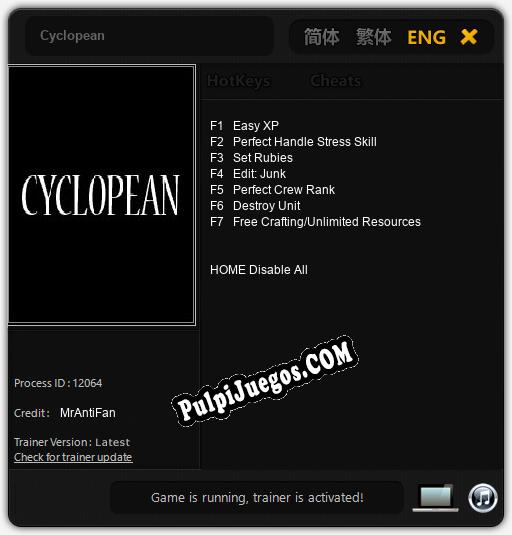 Cyclopean: Treinador (V1.0.68)