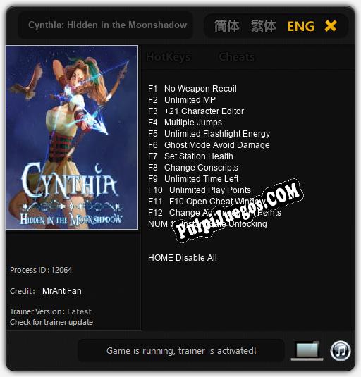 Entrenador liberado a Cynthia: Hidden in the Moonshadow [v1.0.2]