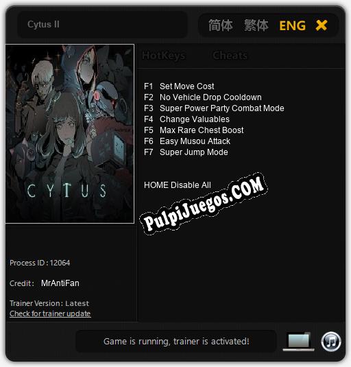 Cytus II: Trainer +7 [v1.1]