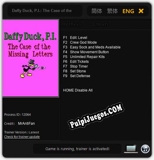 Daffy Duck, P.I.: The Case of the Missing Letters: Treinador (V1.0.37)