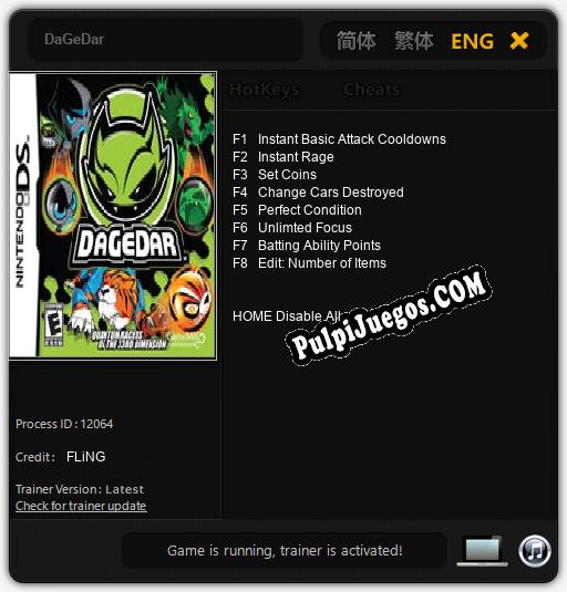 DaGeDar: Cheats, Trainer +8 [FLiNG]